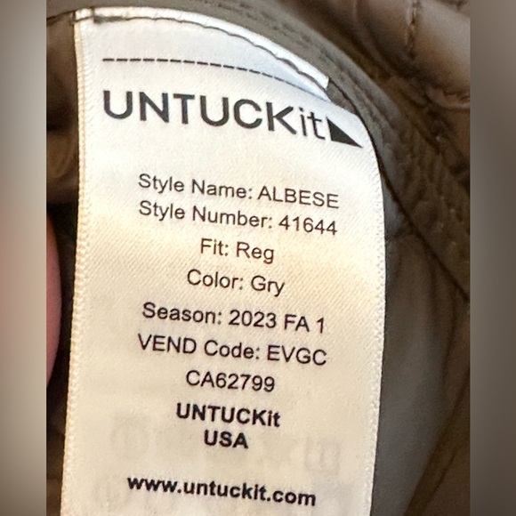 UNTUCKit | “Albese” Wool Blend Quilted Vest, Gray - Picture 7 of 9